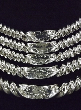 西南民族风苗银多层螺旋项圈