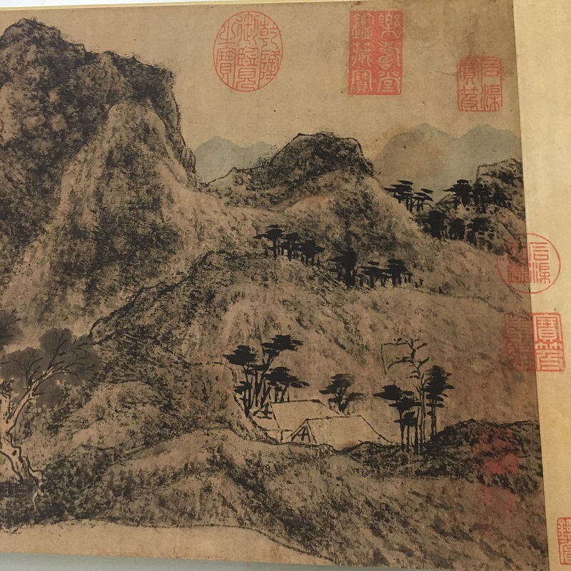 1:1文征明 林榭煎茶图 复古书画山水国画高清微喷仿古复制装饰画 - 图0