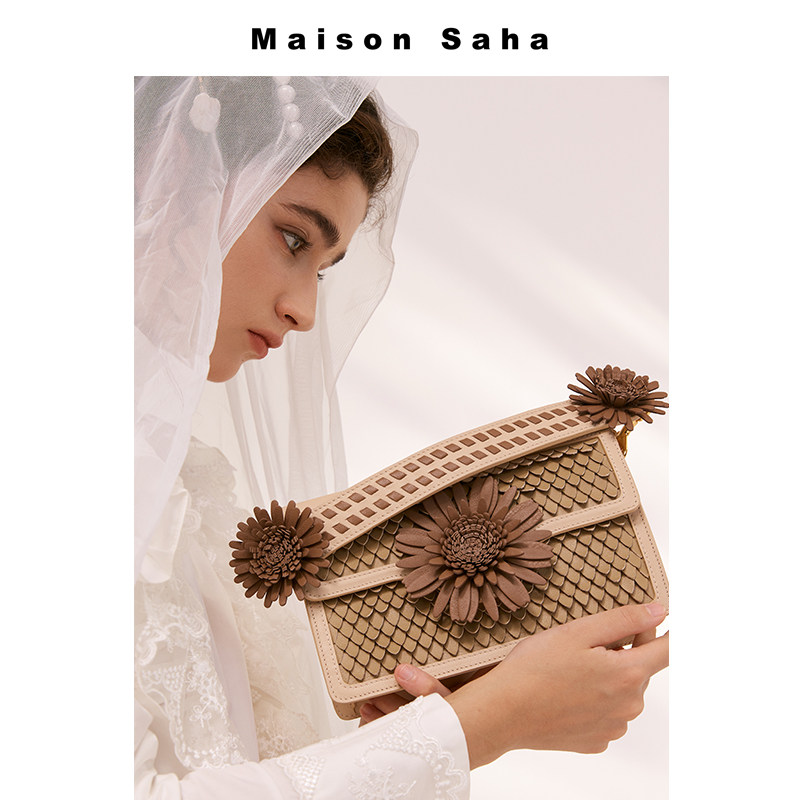 [礼物]Maison Saha枫丹白露小众设计复古手工手提女小方包度假,淘宝优惠券,粉丝福利购,淘宝优惠卷