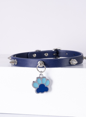 项圈女m定制金属狗爪吊牌锁骨链定制刻字颈带皮质脖圈k9真皮