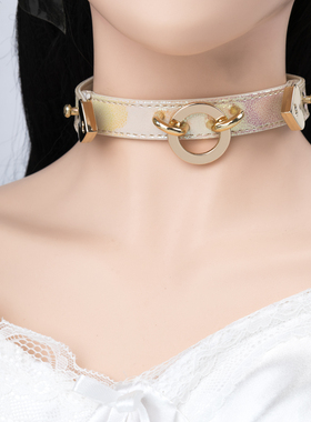 手工真皮K9项圈定制刻字女链