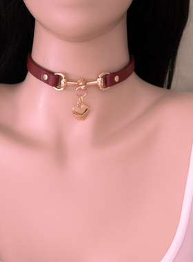 upsm 项圈定制刻字女m 真皮皮具k9铃铛