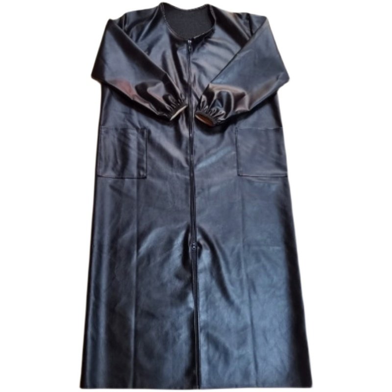 特长1.3米皮罩衣外套皮衣劳保服皮革PU前穿防水围裙防风保暖带帽,淘宝优惠券,粉丝福利购,淘宝优惠卷