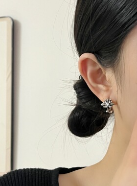原创做旧十字架耳环女复古冷淡风