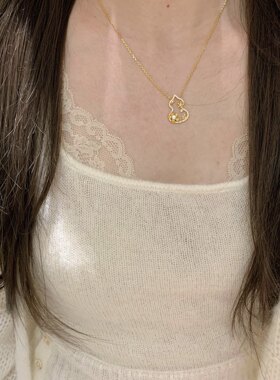 小红书爆款桂花葫芦项链女新中式简约优雅小众精致百搭款锁骨链女
