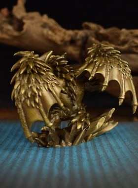 黄铜实心创意怪物猎人灭尽龙摆件