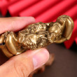 铜实心横财螃蟹玩具手把件茶宠男女随身纵横天下偏财八方来财挂饰