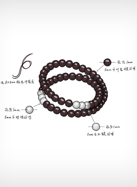 手工逸述小叶紫檀白玛瑙男女手串