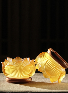 七彩琉璃莲花供水杯家用观音菩萨