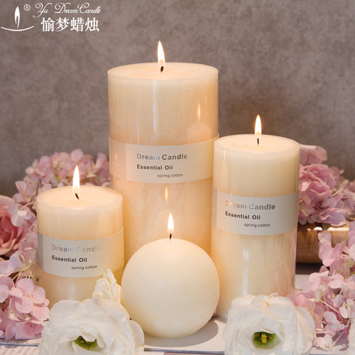 香薰蜡烛组合套装白色超大号圆柱摆件婚礼布置家用卧室内安神高级 - 图3