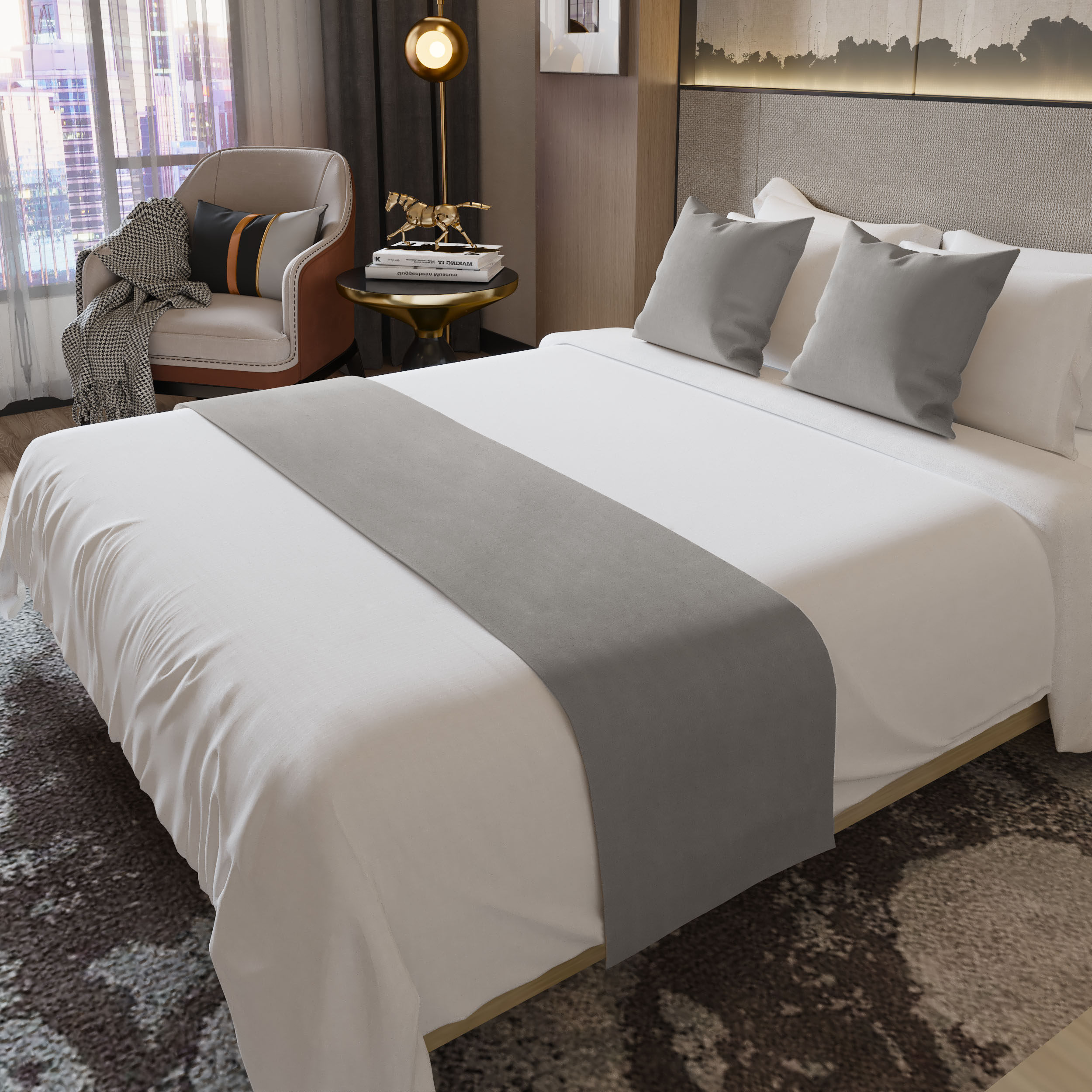 床尾巾酒店专用床旗宾馆名宿抱枕家用床盖床尾垫搭巾床上用品铺巾,淘宝优惠券,粉丝福利购,淘宝优惠卷