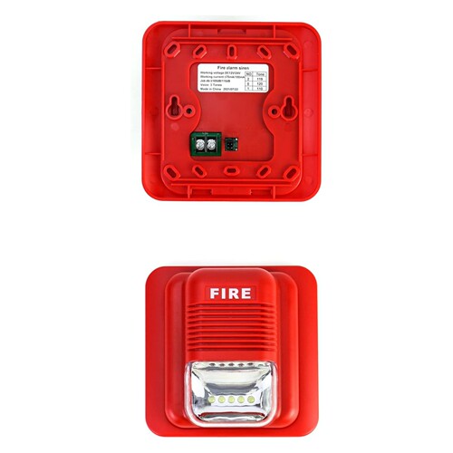 消防报警喇叭 119火灾报警LED闪灯警号 12V 24V消防声光报警器 - 图1