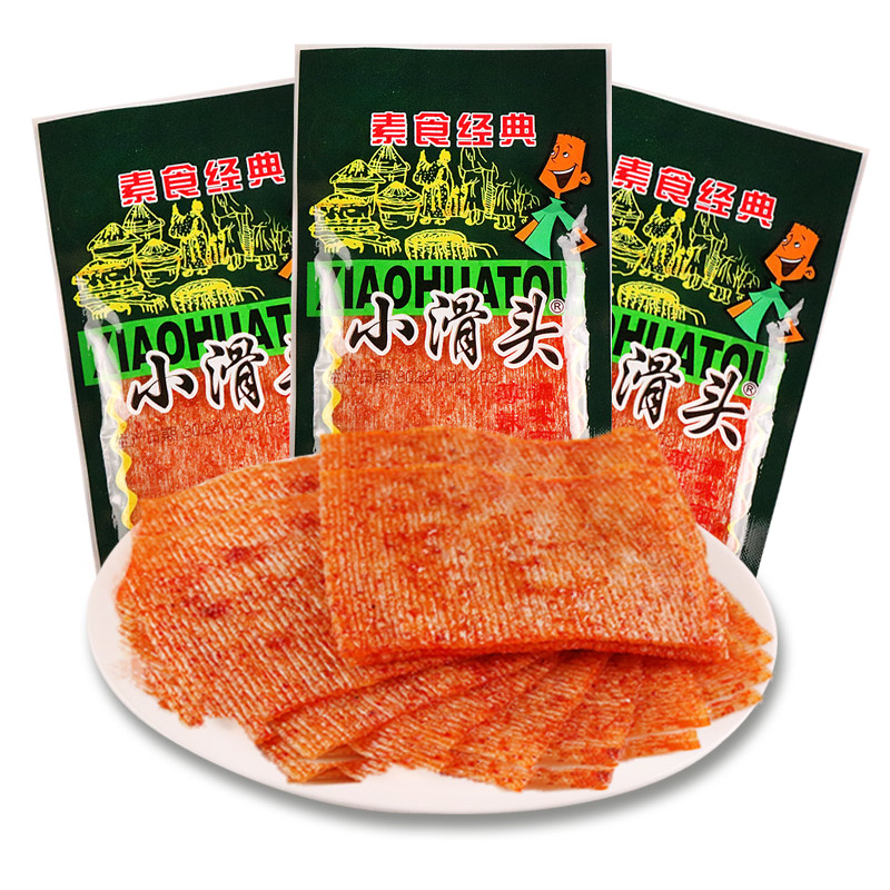 小滑头辣条麻辣片豆皮大辣片8090后儿时怀旧休闲零食小吃食品整箱 - 图3