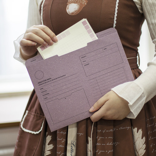 iplaybox复古环保纸质办公A4文件夹档案袋便签信封袋发票据资料袋 - 图0