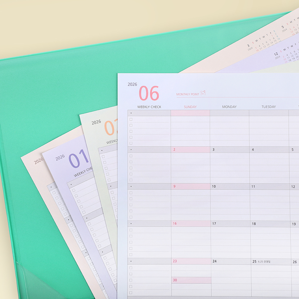 韩国pleple简约2026年A4月计划日程表学习办公垫板鼠标桌垫记事本 - 图1