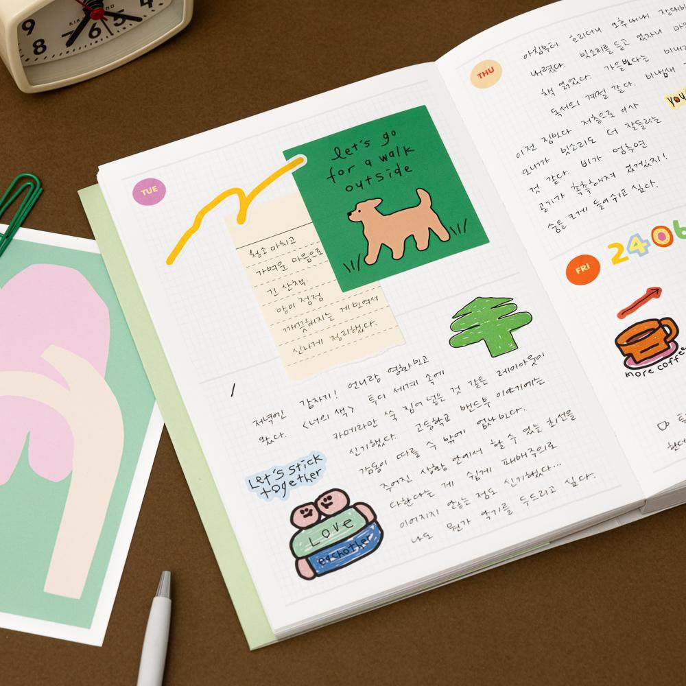 韩国livework手绘风365网格涂鸦万年型手账计划日程本工作记事本,淘宝优惠券,粉丝福利购,淘宝优惠卷