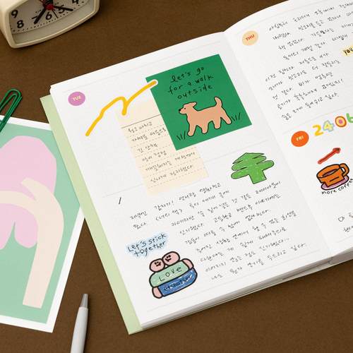 韩国livework手绘风365网格涂鸦万年型手账计划日程本工作记事本 - 图2