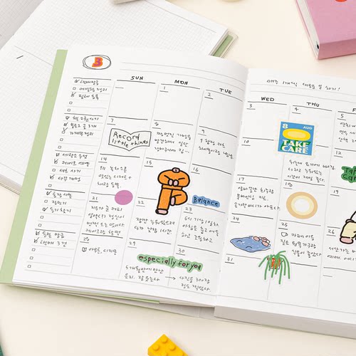 韩国livework手绘风365网格涂鸦万年型手账计划日程本工作记事本 - 图1