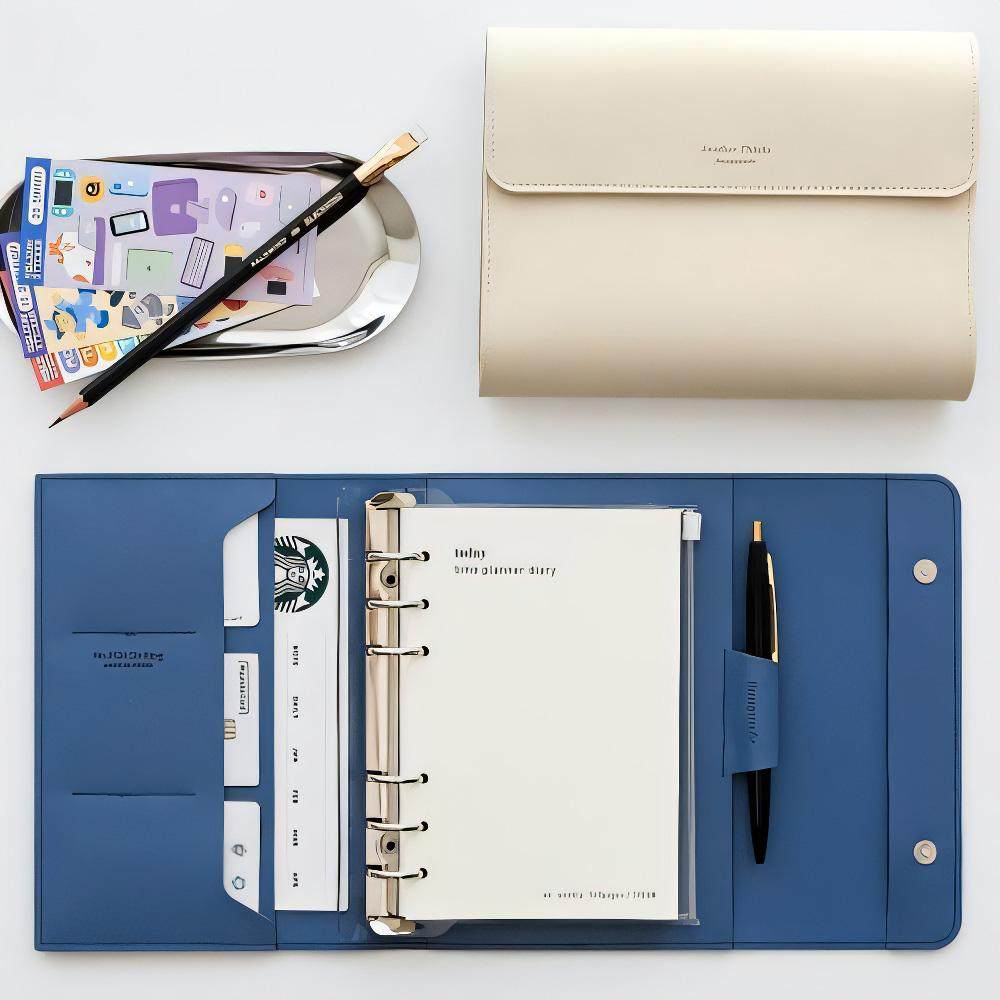 韩国funnymade高级皮面活页时间管理万年计划日程本手账记事本A6,淘宝优惠券,粉丝福利购,淘宝优惠卷