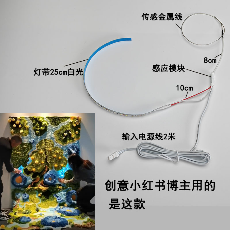 抖音网红同款河流桌隔空触摸感应开关3v-24v触摸感应蜂窝线圈灯带 - 图1