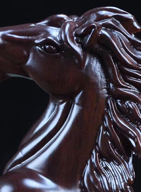 木中式办公室家居摆件马到成功