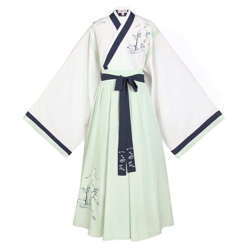 重回汉唐旗舰店重回汉唐若谷原创正品中国风晋制交领汉服男绣花8破交窬裙秋冬季3