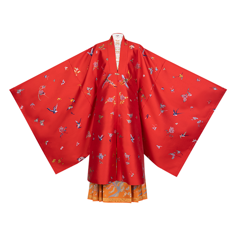 重回汉唐旗舰店重回汉唐鹃啼明制仿妆花披风秋冬季外套百搭大袖衫非古装汉服女3