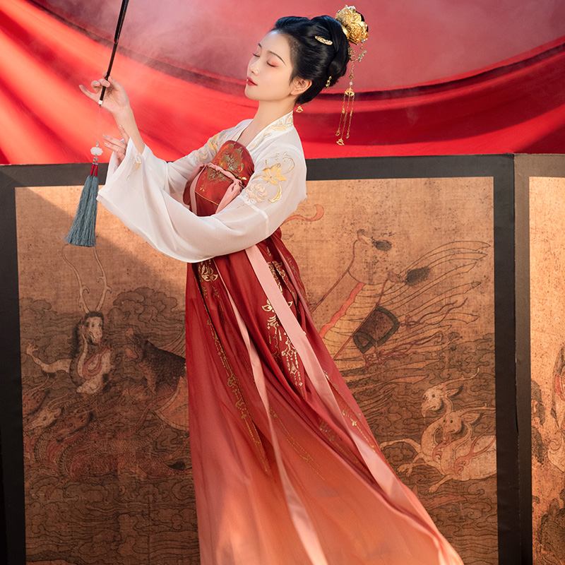 重回汉唐旗舰店重回汉唐x剑网3联名嬿婉同心原创正品汉服女织金齐胸襦裙婚服夏季1