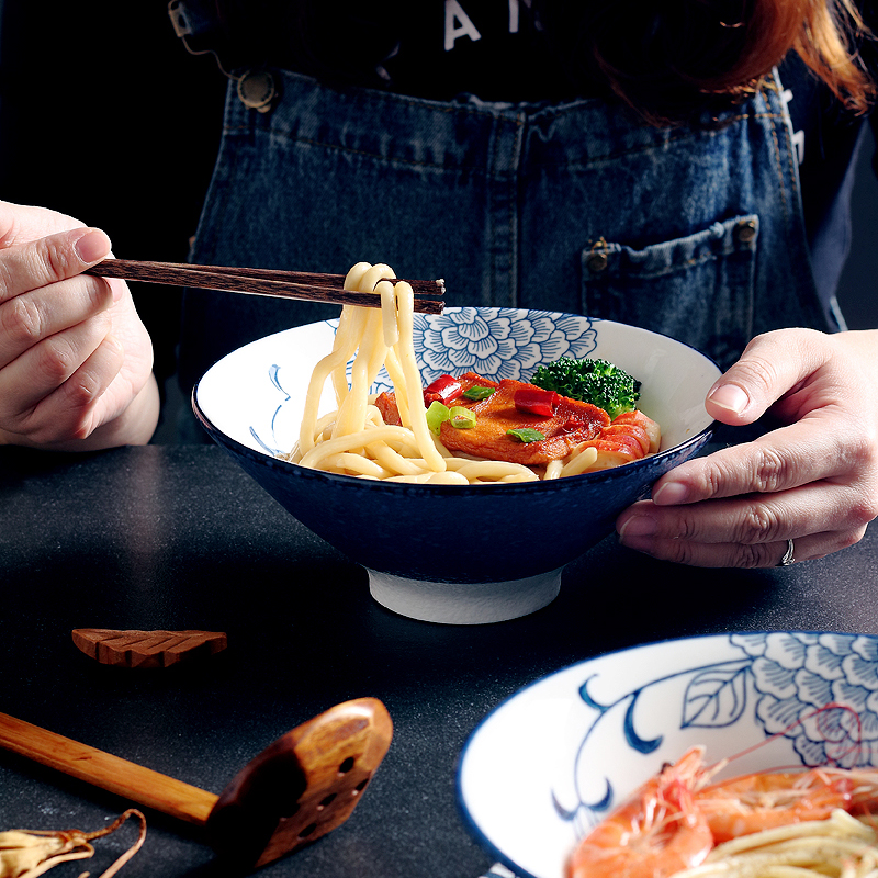 千碗家日式陶瓷家用大号拉面碗斗笠碗汤面碗定制餐厅牛肉面碗商用-图1