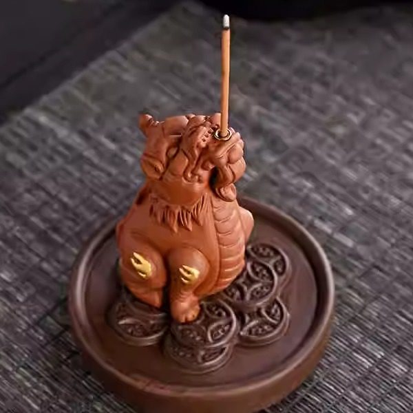 紫砂香插香座金蟾貔貅线香招财立式家用室内底座茶桌香薰香炉摆件,淘宝优惠券,粉丝福利购,淘宝优惠卷