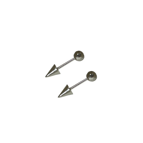 圆球锥形铆钉小恶魔耳骨钉s925纯银尖头朋克风拧螺丝耳廓钉软骨钉 - 图3