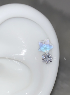 闪闪璀璨小星星耳钉高级感