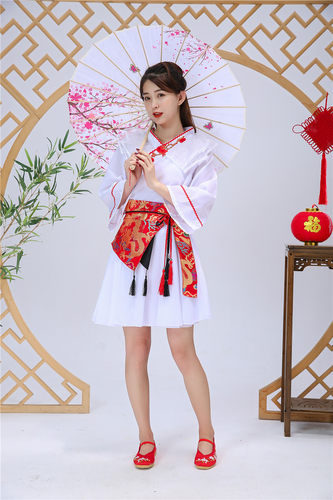 古装COS服SING女团寄明月红昭愿同款扇子舞蹈演出服装改良汉服女 - 图2