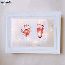Baby Hands Foot Print Clay Tampon Imprint Permanent Tire Hair Souvenir Newborn Baby Full Moon 100 Day Photo Frame Gift