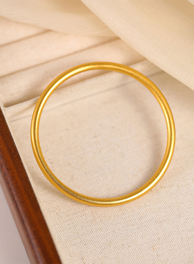 古法素圈金色手镯时尚轻奢