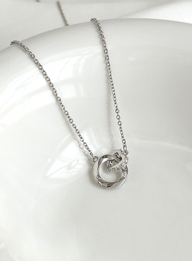 莫比乌斯双环项链女秋冬