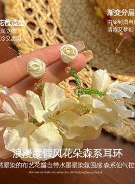 黄色花朵耳钉女2026新款爆款高级