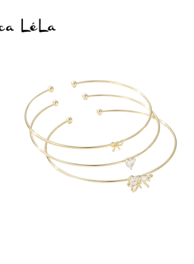 金色蝴蝶结手镯三件套