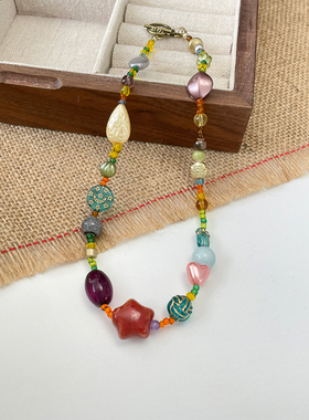 夏日民族风星星串珠项链