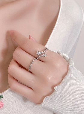 蝴蝶结戒指女开口可调节