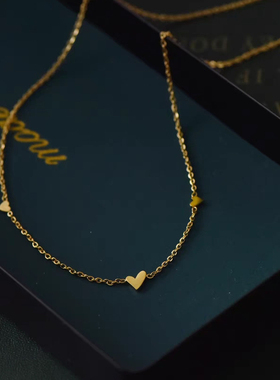 金色气质爱心项链女高级