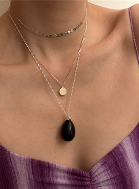 安小柏◆波光粼粼 通体925纯银双层锁骨链轻奢项链小众叠戴高级感