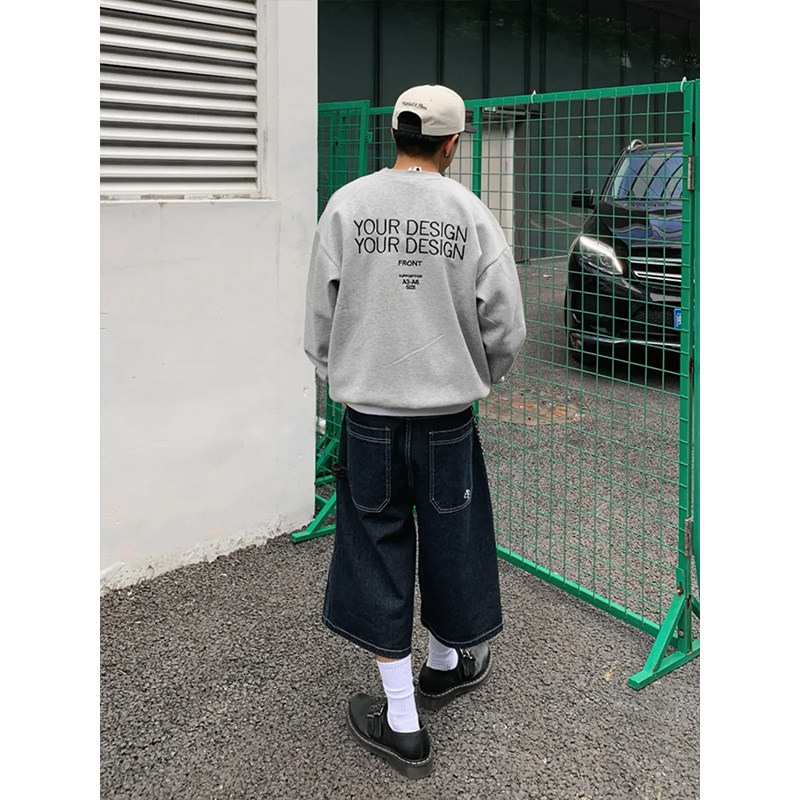 美式复古夏季原色七分牛仔短裤男女街头阔腿潮牌宽松百搭休闲裤子,淘宝优惠券,粉丝福利购,淘宝优惠卷