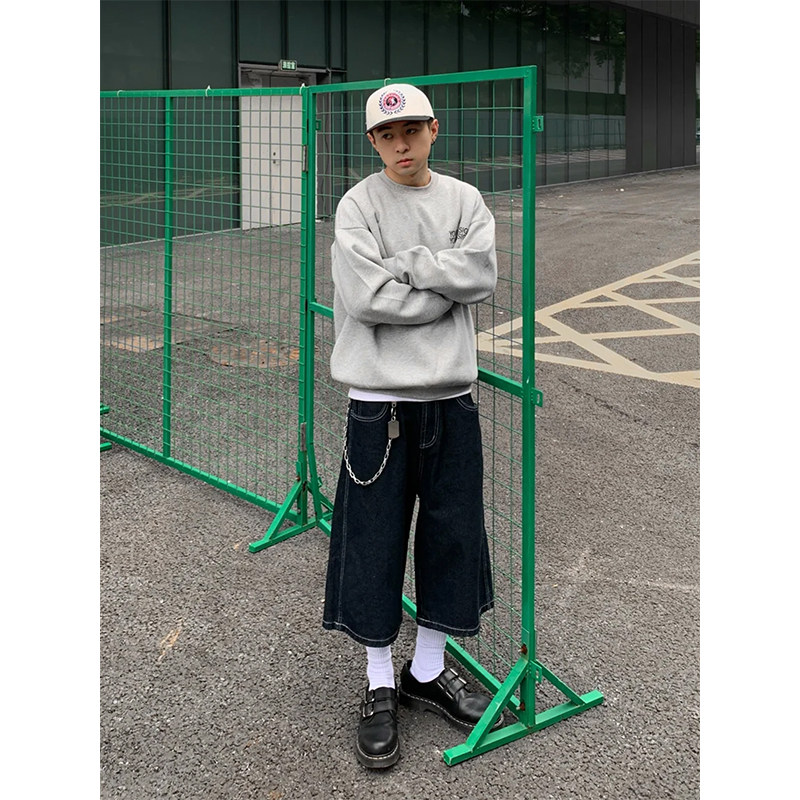 美式复古夏季原色七分牛仔短裤男女街头阔腿潮牌宽松百搭休闲裤子,淘宝优惠券,粉丝福利购,淘宝优惠卷