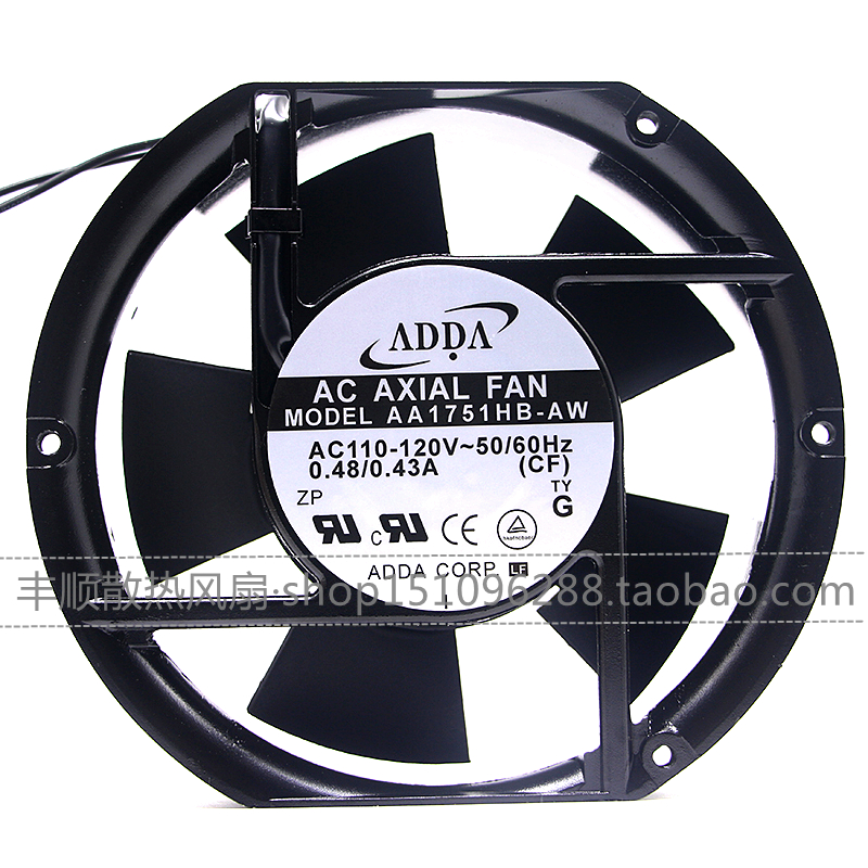 ADDA AA1751HB-AW/AT 110-120V 0.48/0.43A 17CM 17251高转速风扇 - 图3