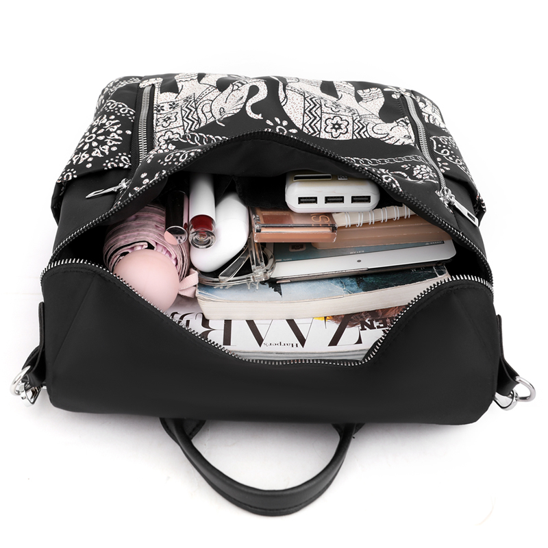 双肩背女包女单背个性挎包2022新款韩版时尚帆布大容量书包旅行包-图2