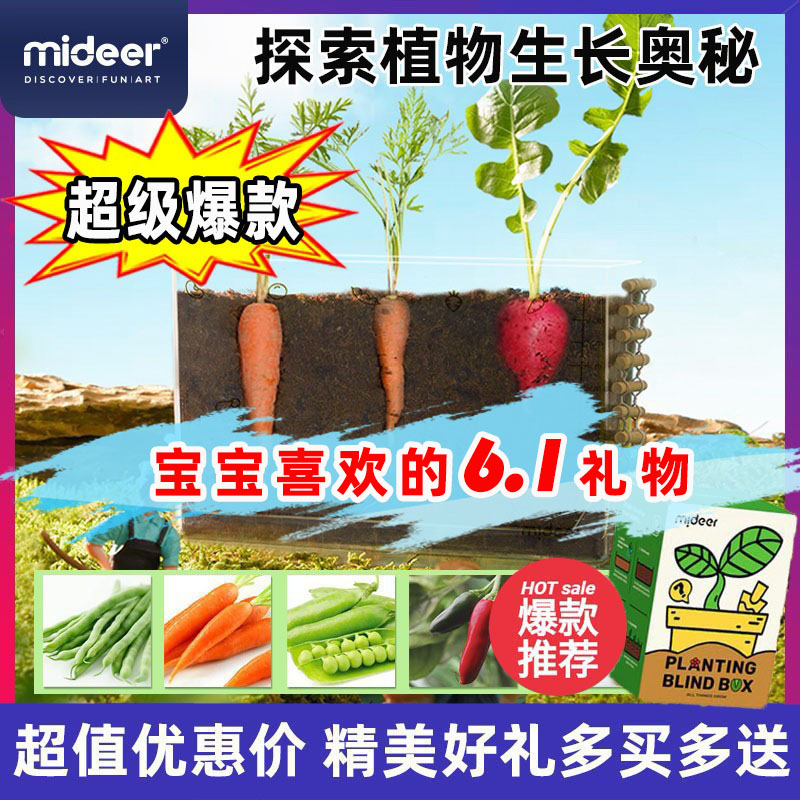 mideer弥鹿阳光房种植儿童科学小实验套装学生种菜植物观察盒玩具 - 图0