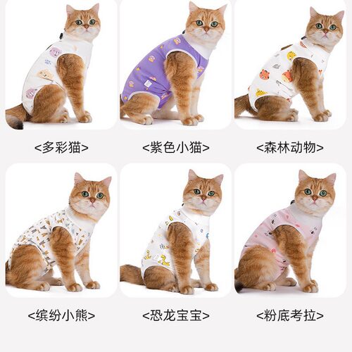 跨境专供猫咪绝育服术后防舔服宠物生理裤薄款透气母猫断奶服批发 - 图3