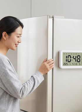 新款磁吸大屏多功能万年历温湿度时钟桌面台式摆放带农历电子钟