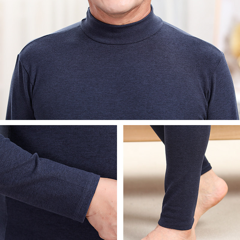 爸爸男士保暖内衣套装中老年棉毛衫 萘思兰保暖上装